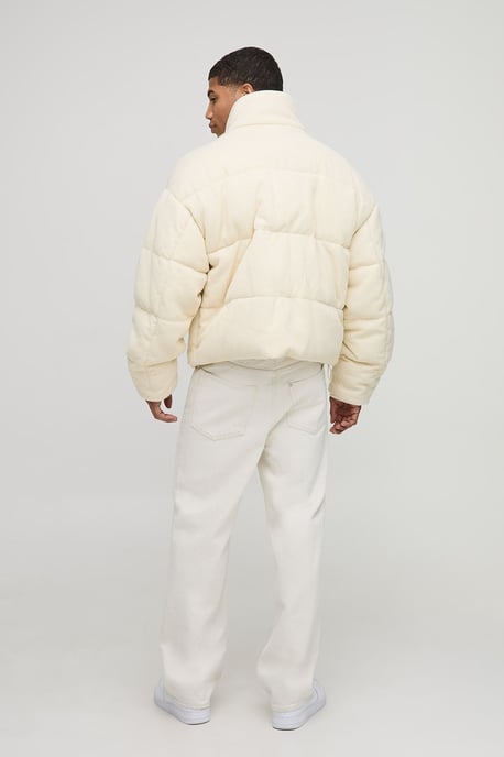 Boxy Fit Knitted Funnel Neck Puffer Jacket - Image 2