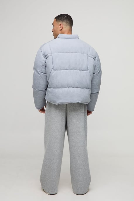 Boxy Fit Washed Nylon Duvet Funnel Neck Puffer Jacket - Image 2