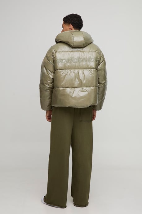 MAN Regular Fit High Shine Hooded Puffer Jacket - Image 2