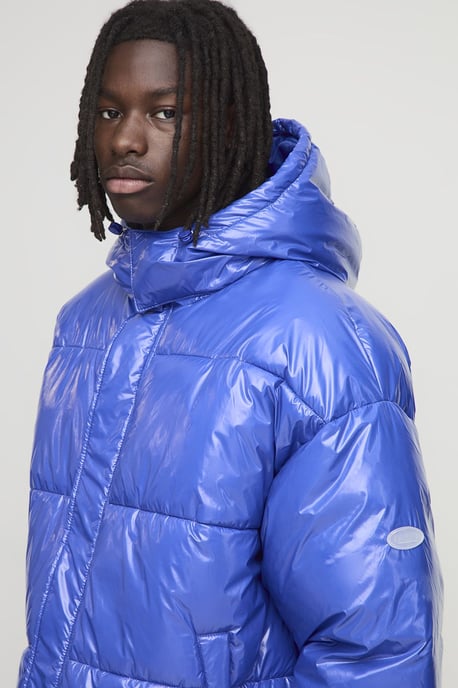 MAN Regular Fit High Shine Hooded Puffer Jacket - Image 3