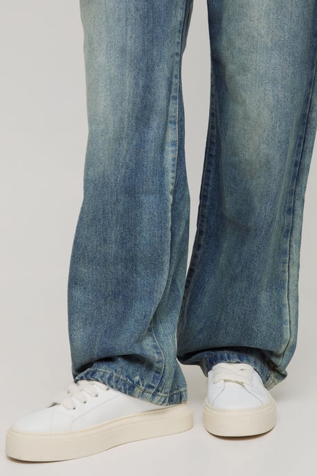Baggy Rigid Washed Jeans - Image 3