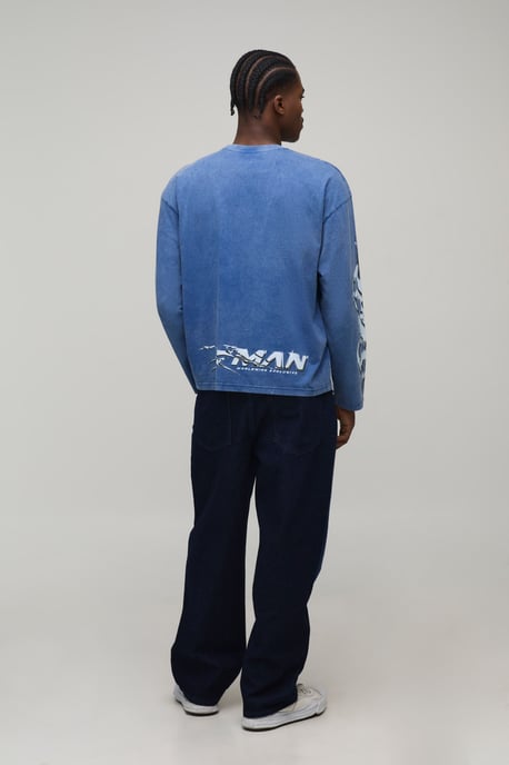 Loose Baggy Laser Print Gothic Jeans - Image 2