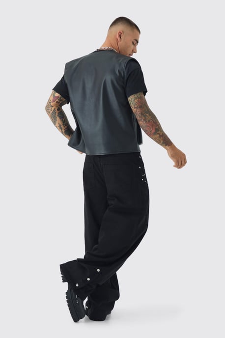 Baggy Fit Rigid Star Studded Jeans - Image 2