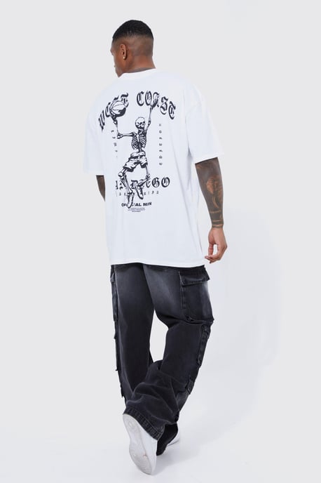 Baggy Rigid Multi Pocket Cargo Bleached Jeans - Image 2