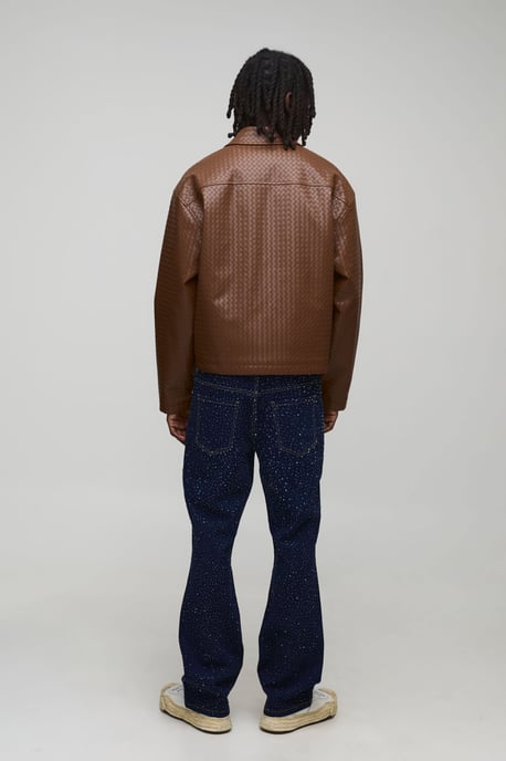Slim Clear Rhinestone Embellished Denim Jeans - Image 2