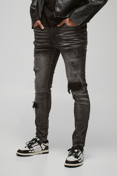 Skinny Stretch Rip & Repair Self Fabric Jeans - Image 1
