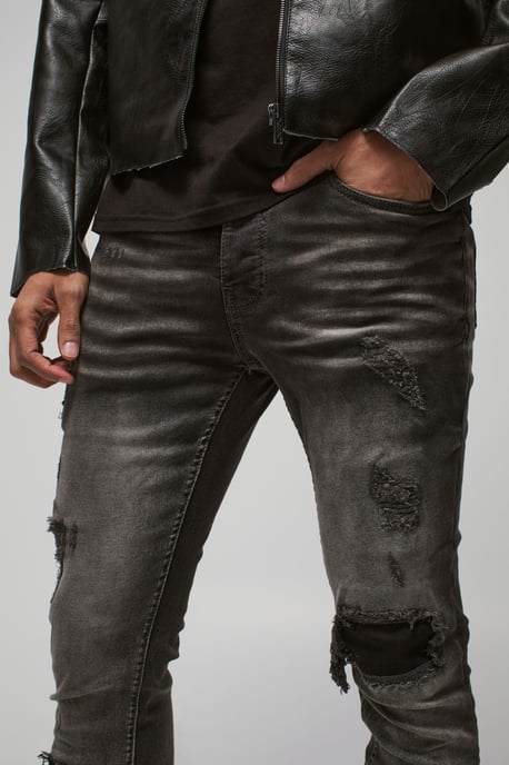 Skinny Stretch Rip & Repair Self Fabric Jeans - Image 3
