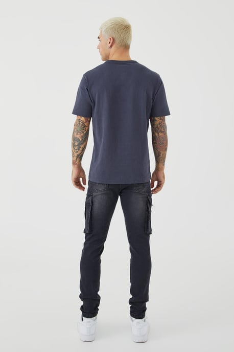 Skinny Stretch Washed Cargo Jeans - Image 2