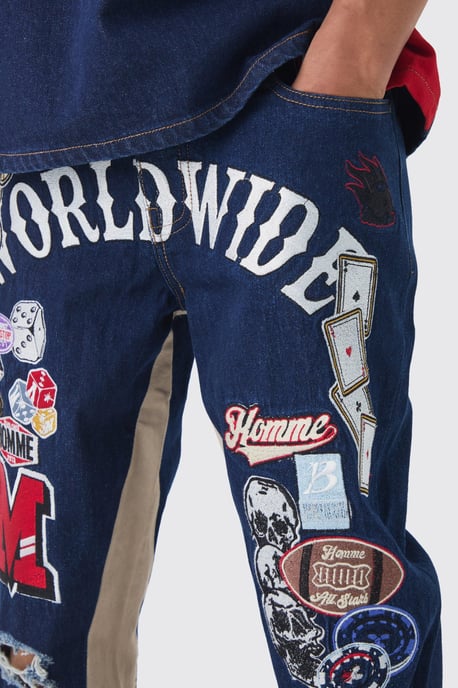 Relaxed Flare Rigid Gusset Applique Badge Jeans - Image 3