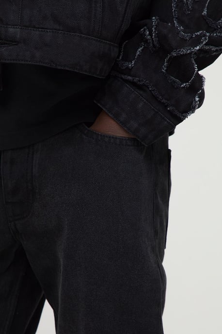 Flame Applique Stacked Slim Fit Flared Jeans - Image 3