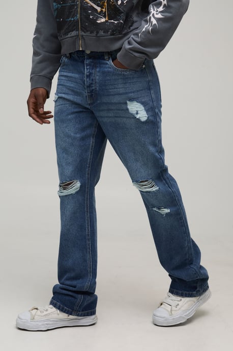 Slim Flared Ripped Jeans - Image 1