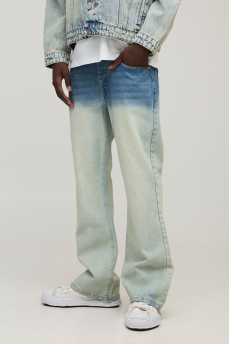 Straight Flared Fit Washed Jeans - Image 1