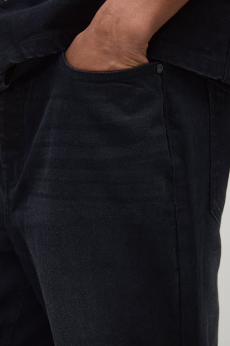 Relaxed Flare Washed Black Jeans - Image 3