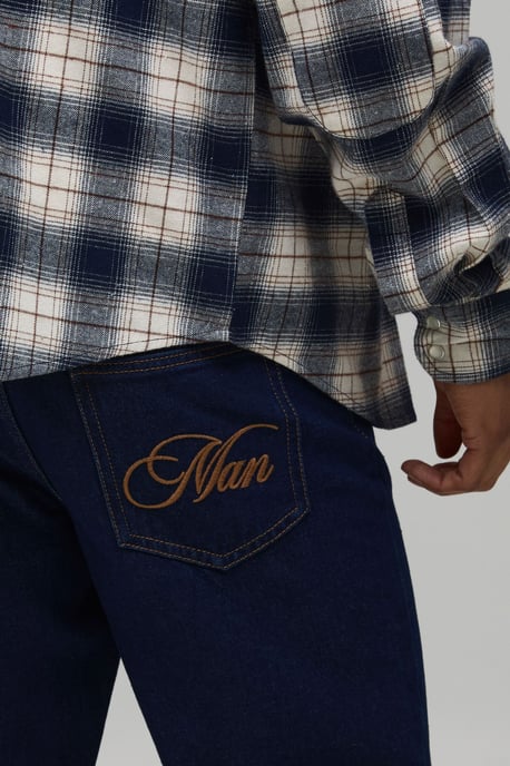 Pocket Embroidery Rigid Flared Jeans - Image 3