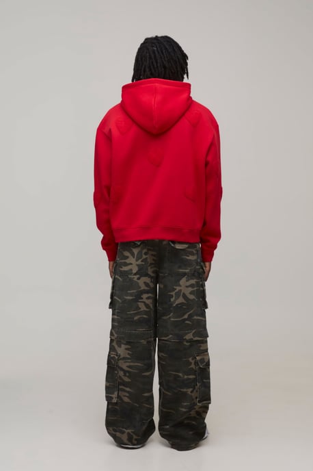 Oversized Boxy Heart Applique Hoodie - Image 2
