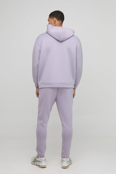 Oversized Zip Through Bonded Scuba Hoodie - Image 2