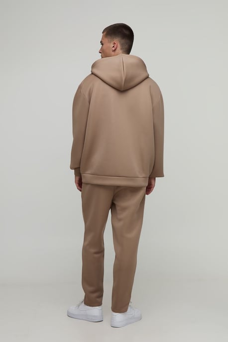 Oversized Bonded Scuba Zip Through Hoodie - Image 2