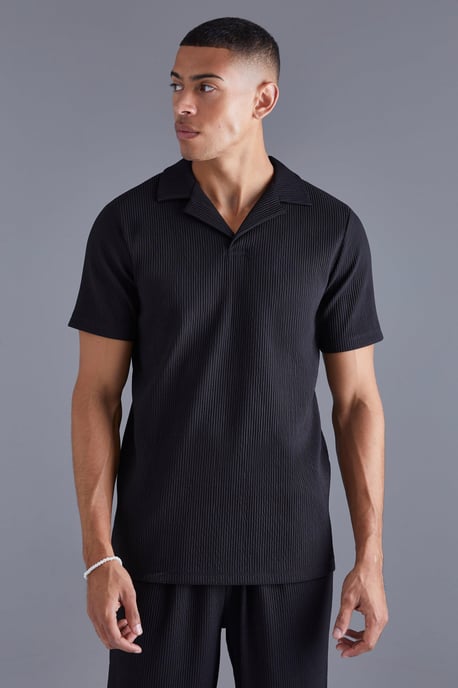 Regular Fit Heavy Pleated Revere Polo - Image 1