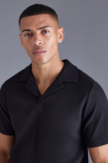 Regular Fit Heavy Pleated Revere Polo - Image 3