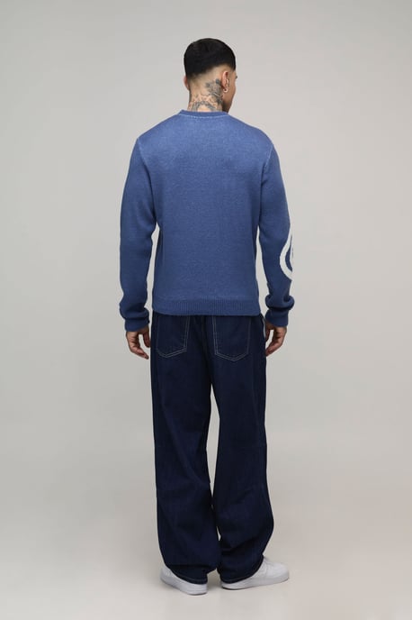 Tall Man Boxy Jacquard Knitted Jumper - Image 2