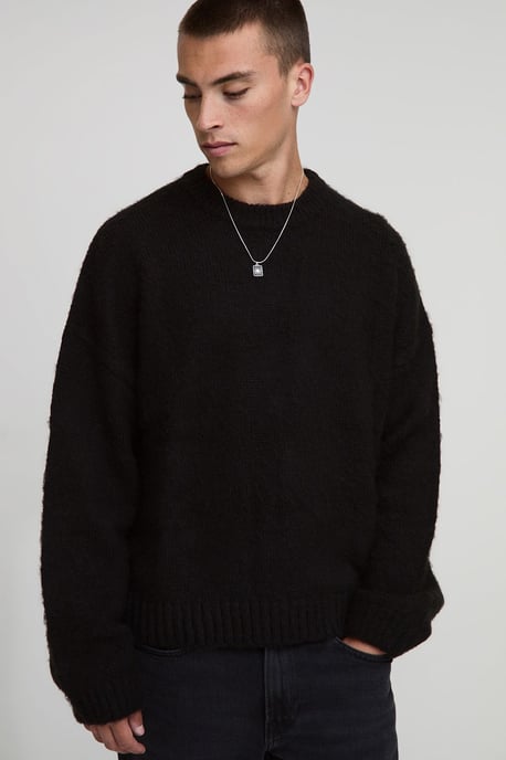 Boxy Fit Brushed Extended Neck Knitted Jumper - Image 1