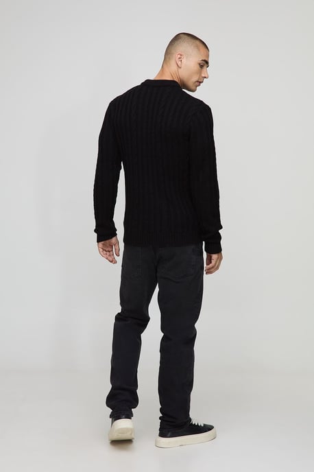 Muscle Fit Cable Knitted Jumper - Image 2