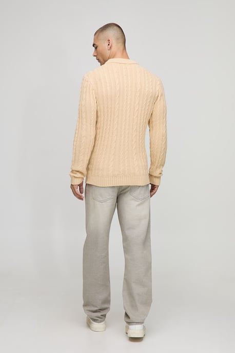 Muscle Fit Cable Knitted Jumper - Image 2