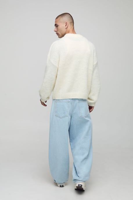 Boxy Fit Brushed Extended Neck Knitted Jumper - Image 2