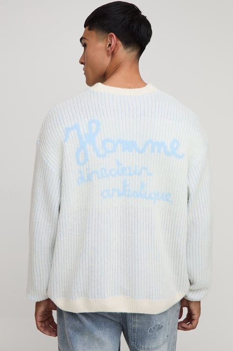 Oversized Boxy Fluffy Rib Knitted Jumper - Image 1