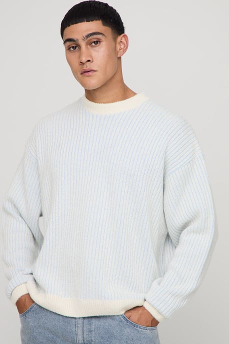 Oversized Boxy Fluffy Rib Knitted Jumper - Image 3