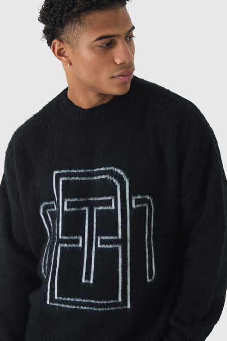 Oversized Fluffy Knit BM Jumper - Image 3