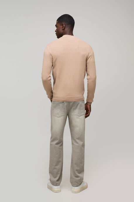 Regular Fit Smart Knitted Bomber Jacket - Image 2