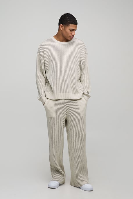 Relaxed Ribbed Knitted Jumper - Image 1