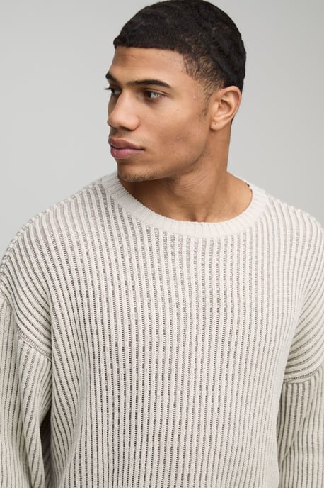 Relaxed Ribbed Knitted Jumper - Image 3