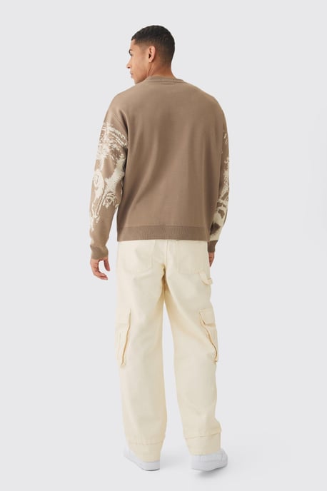 Oversized Renaissance Face Knit Jumper - Image 2