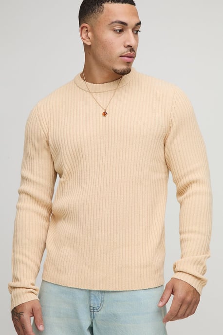 Regular Fit Ribbed Knitted Jumper - Image 1