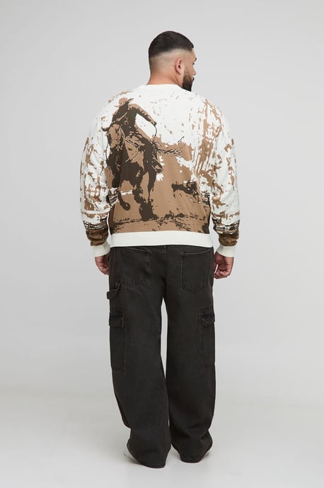 Plus Western Jacquard Oversized Jumper - Image 2