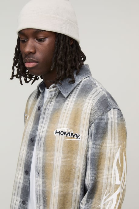 Oversized Boxy Check Embellished Shirt - Image 3