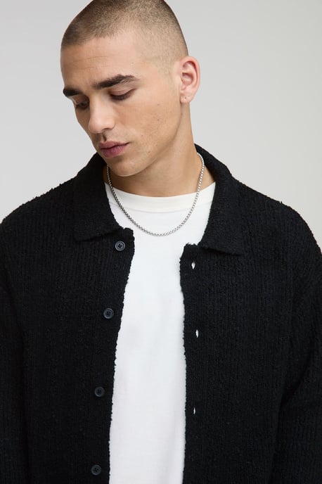 Boxy Fit Brushed Knitted Shirt - Image 3