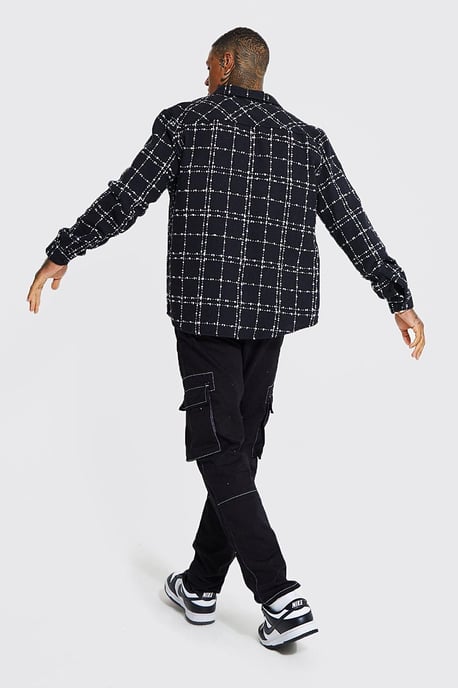 Heavyweight Textured Check Overshirt - Image 2