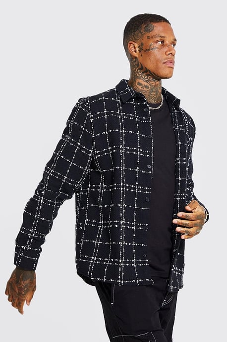 Heavyweight Textured Check Overshirt - Image 3