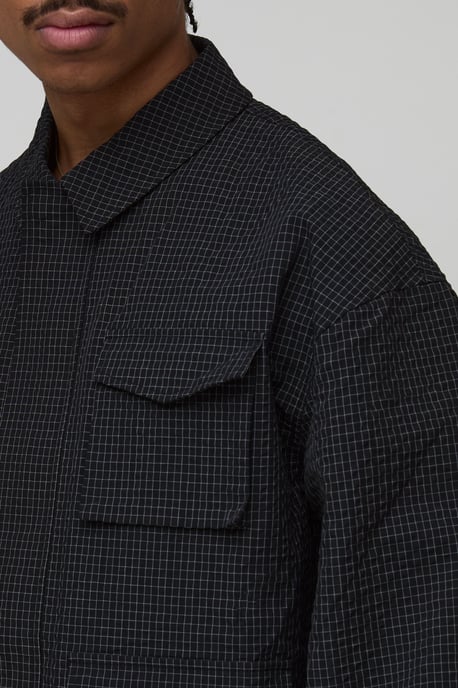 Oversized Check Ripstop Cargo Overshirt - Image 3