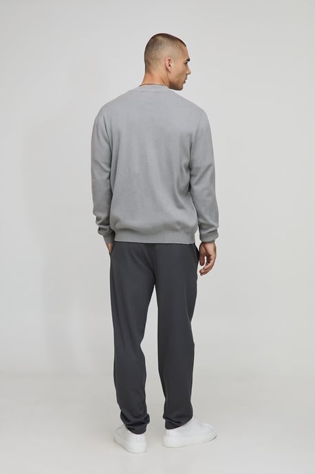 Regular Fit Smart Knitted Bomber Jacket - Image 2