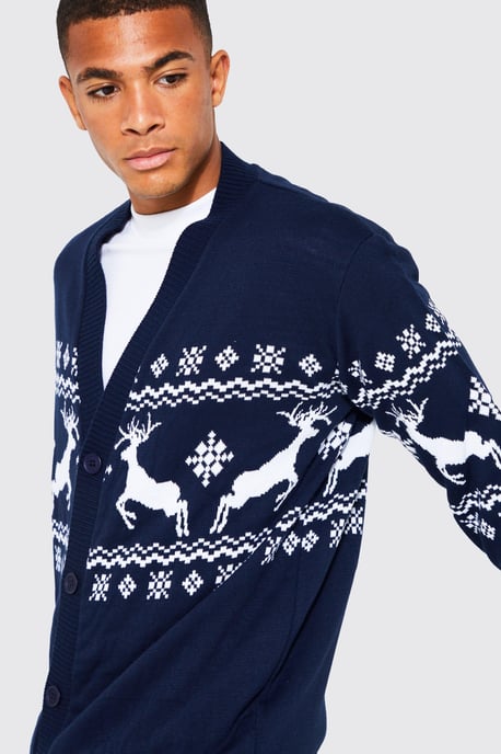Reindeer Fairisle Christmas Cardigan - Image 3