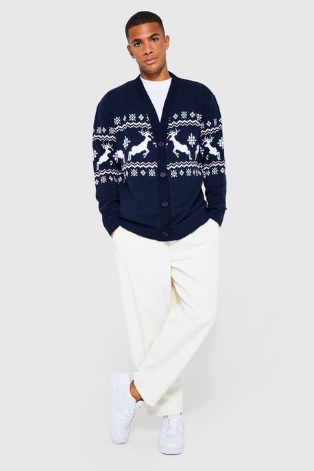 Reindeer Fairisle Christmas Cardigan - Image 4