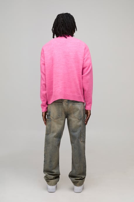 Oversized Boxy Fluffy Knitted Cardigan - Image 2