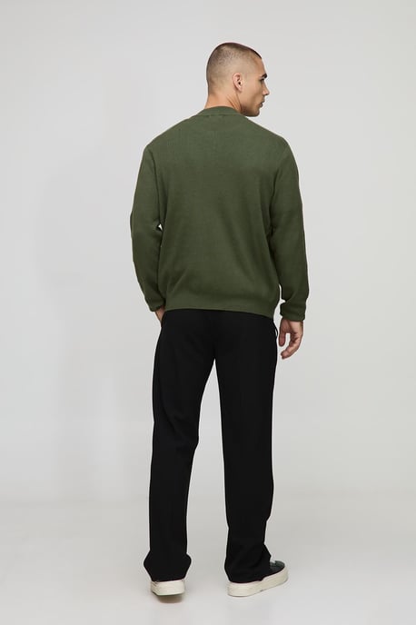 Regular Fit Smart Knitted Bomber Jacket - Image 2