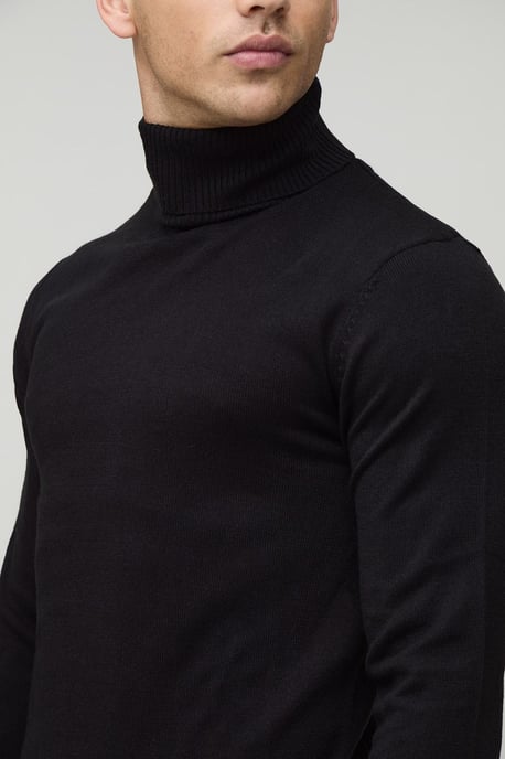 Muscle Fit Roll Neck Knitted Jumper - Image 3