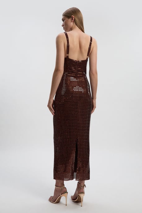 Premium Crystal Embellished Jersey Midi Dress - Image 5