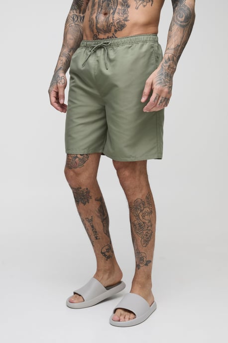 Tall 2 Pack Mid Length Swim Shorts - Image 3